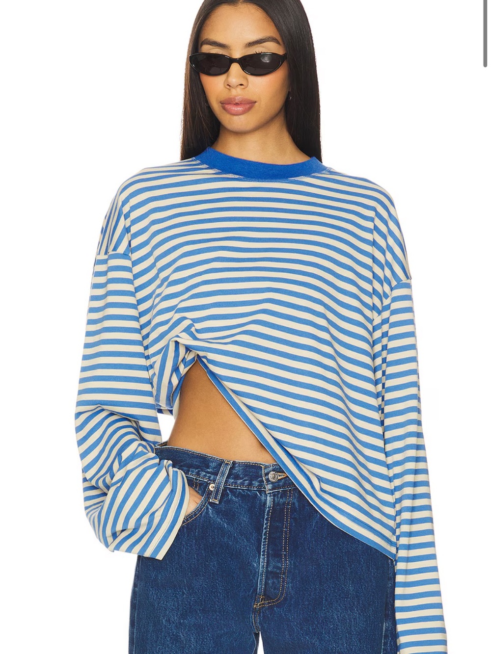 Lioness Revolve Striped Long Sleeve in Mickey Blue